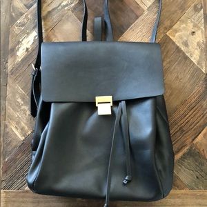 Zara faux leather black backpack
